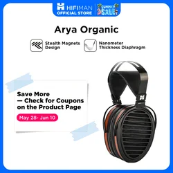 HIFIMAN Arya Organic Full-Size Over-Ear Open-Back Planar Magnetic Headphone with Stealth Magnets for Audiophiles, Home & Studio