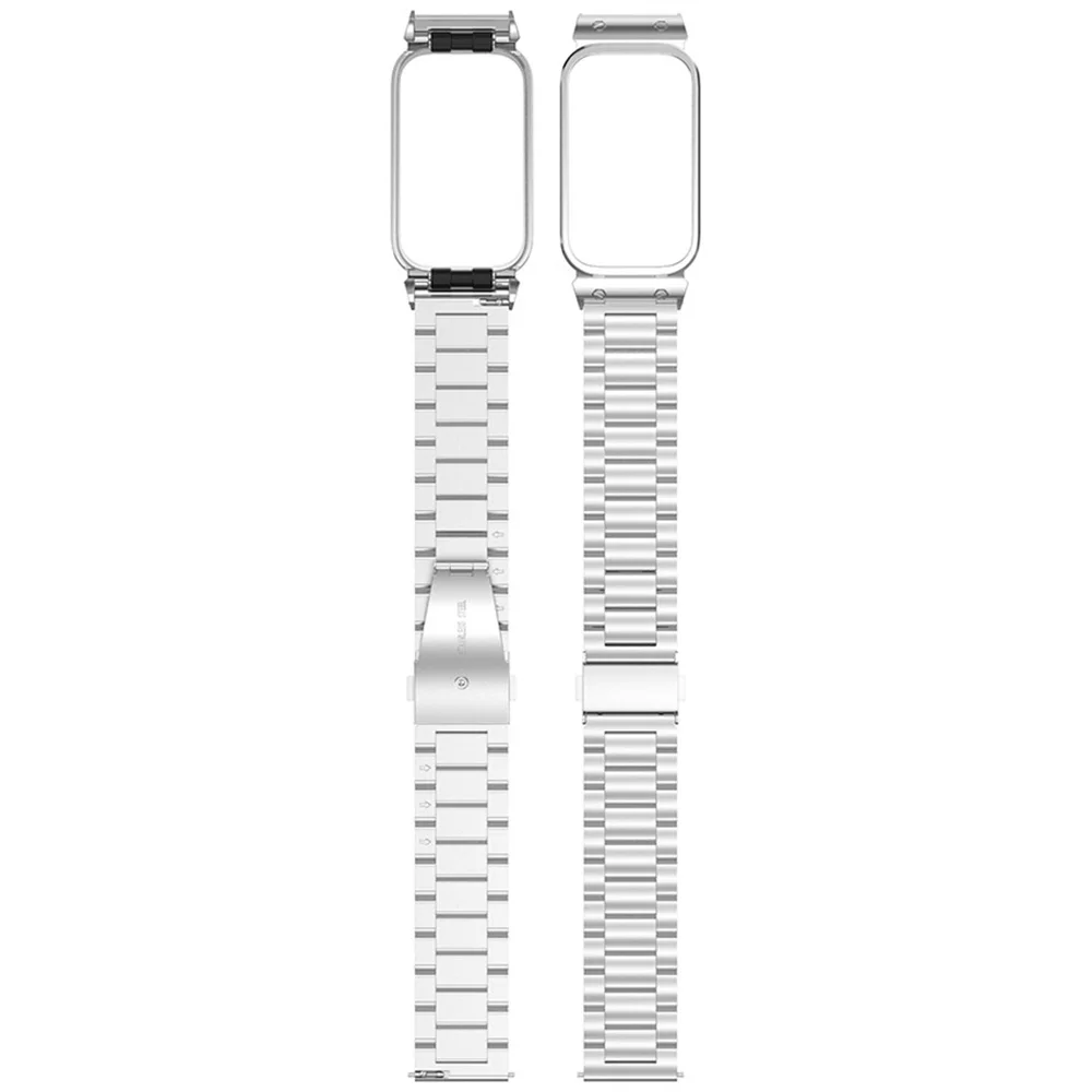 Universal Three-Bead Steel Watch Strap for MI Band9 Active for REDMI Band 3 Accessory Silver/Black/Gold/Rose Gold Watchband