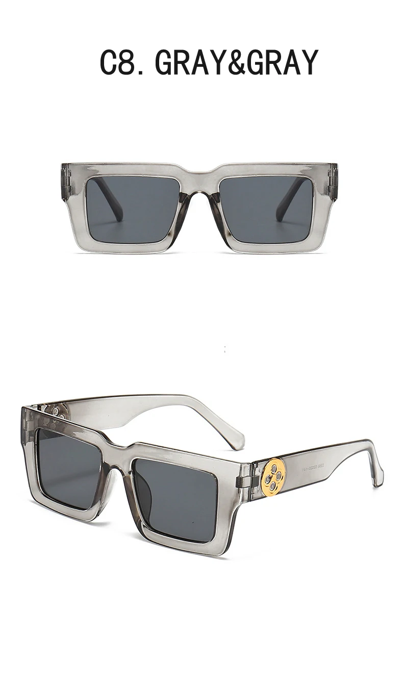 Neue Retro Quadrat Sonnenbrille Für Frauen Männer Blume Dekoration Mode Damen Sonnenbrille Ins Heißer Schattierung Brillen UV400 – Detail 17