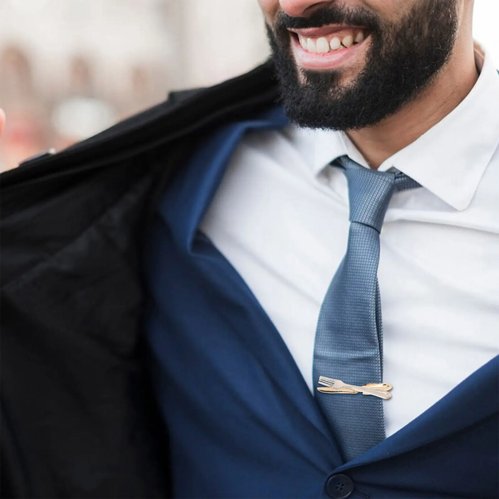 3Pcs Mens Tie Clip Set Fork Knife Shape Matte Metal Wedding Business Necktie Clip Pin Secure Grip Groomsmen Groom