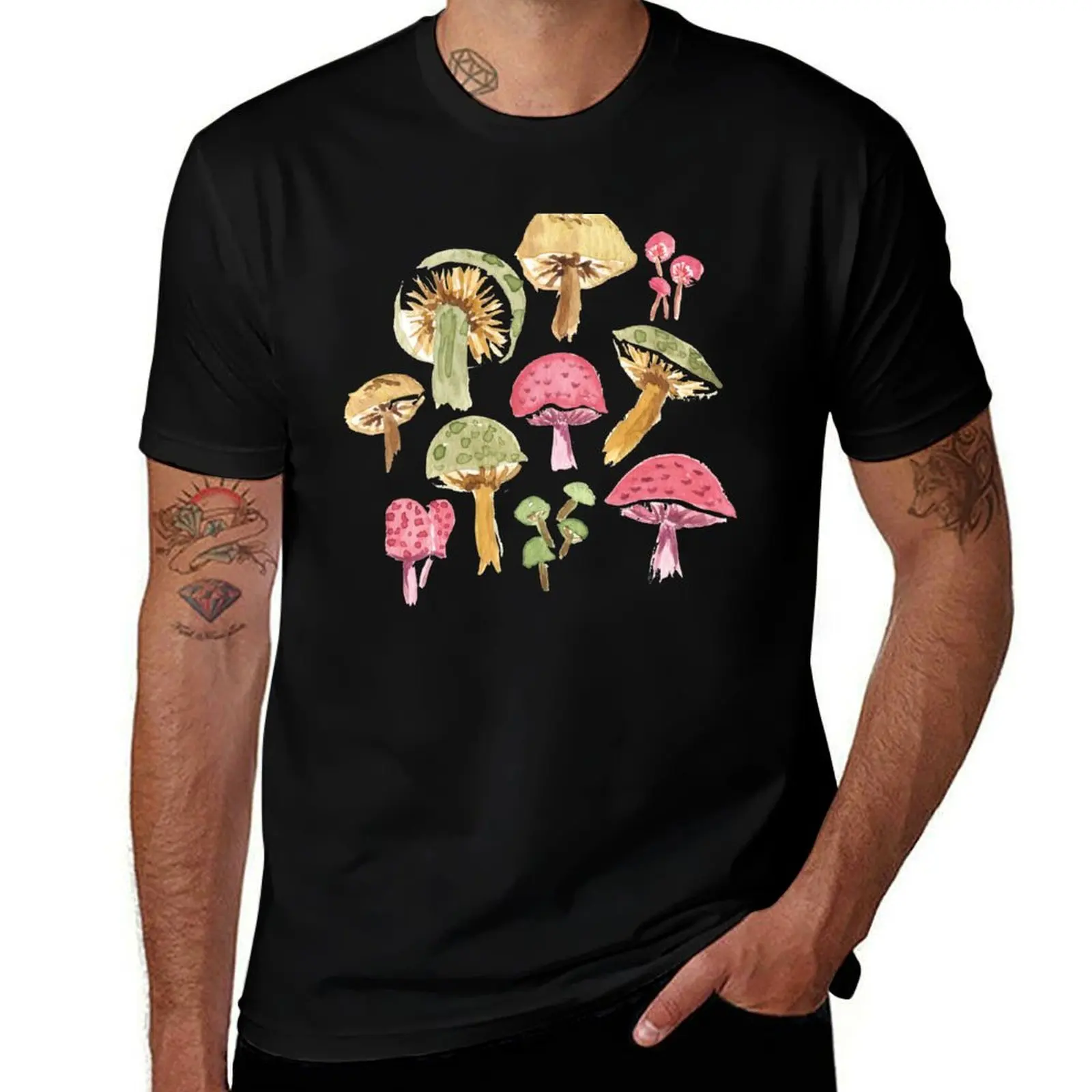 

for package T-Shirt man t-shirt g men for cotton plain t man Watercolor men Mushrooms shirts for shirts man black t