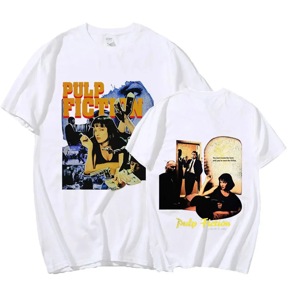 90s Vintage Movie Quentin Tarantino Pulp Fiction Mia Wallace T Shirt Men Women Casual Cotton T-shirt Gothic T-shirts Streetwear