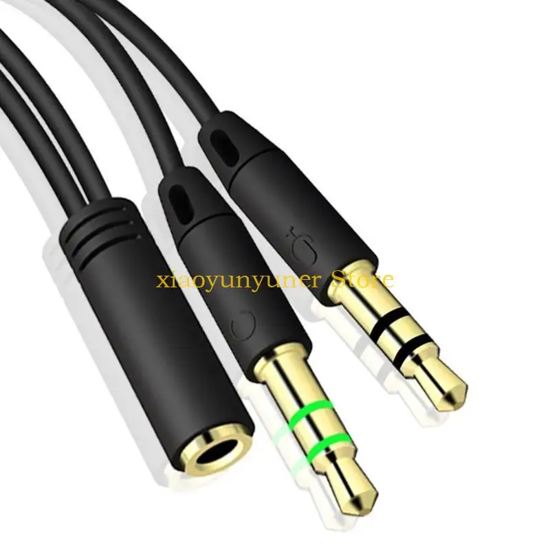 P9JB Durable Earphone Splitter for Computer Mic Headphone Audio Extension Cable Cord Audio Stereo Extension Adapter