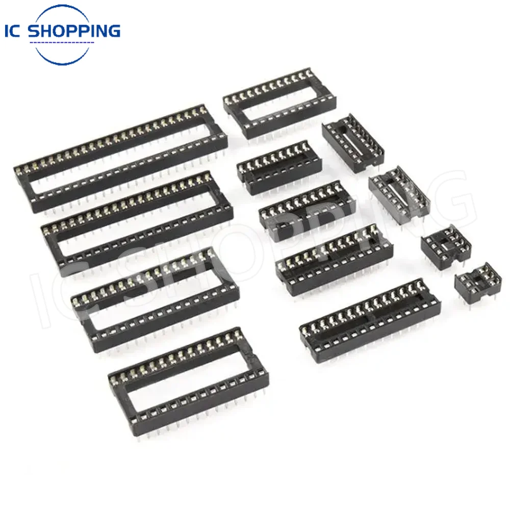 12PCS~80PCS Integrated Circuit Sockets  IC Sockets Connector DIP6 DIP8 DIP14 DIP16 DIP18 DIP20 DIP28 DIP40 Pins