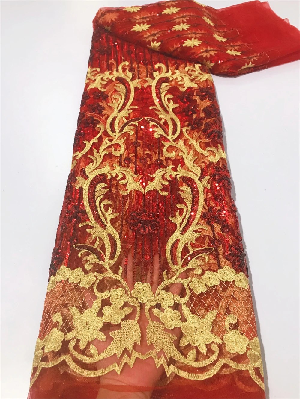 

Французское африканское кружево с бисером и сеткой, высококачественная французская кружевная ткань с пайетками 2026 года для женских свадебных платьев