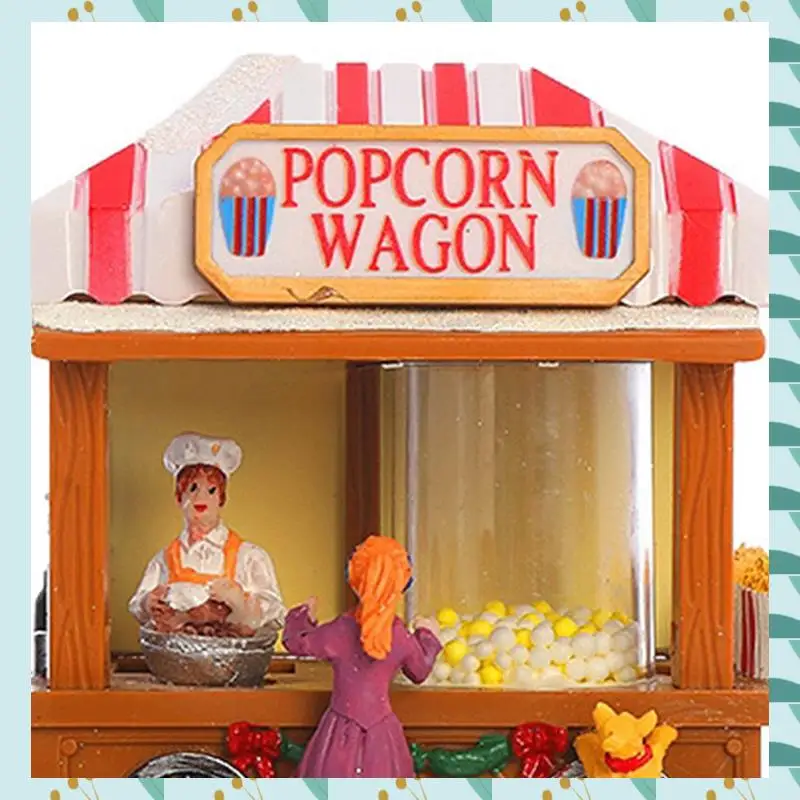 

A71P 2X светодиодная подсветка Рождественские деревенские домики Разноцветные рождественские каникулы Село с музыкальным деревенским попкорном