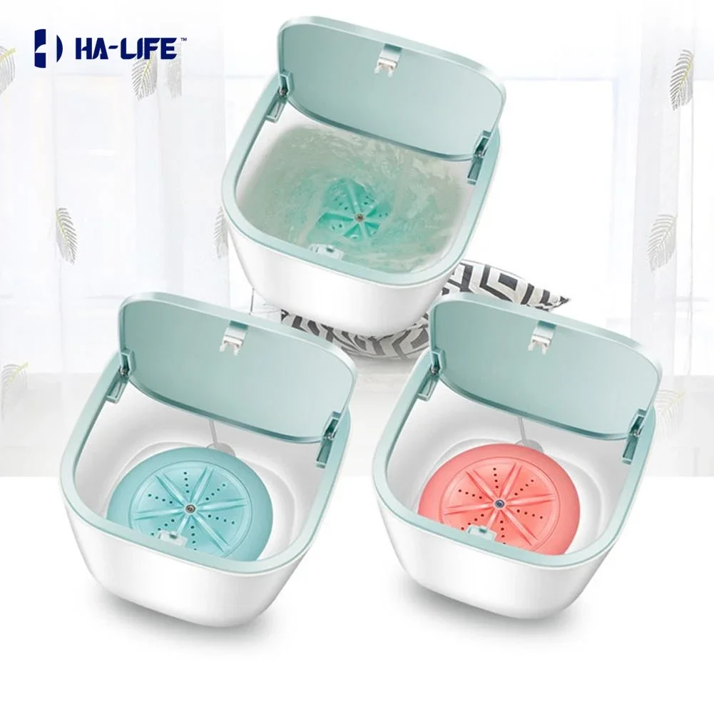 

Portable Washing Machine Rotating Ultrasonic Turbines Washer USB Clothes Washer Clothes Mini Washing Machine Bucket HA-Life