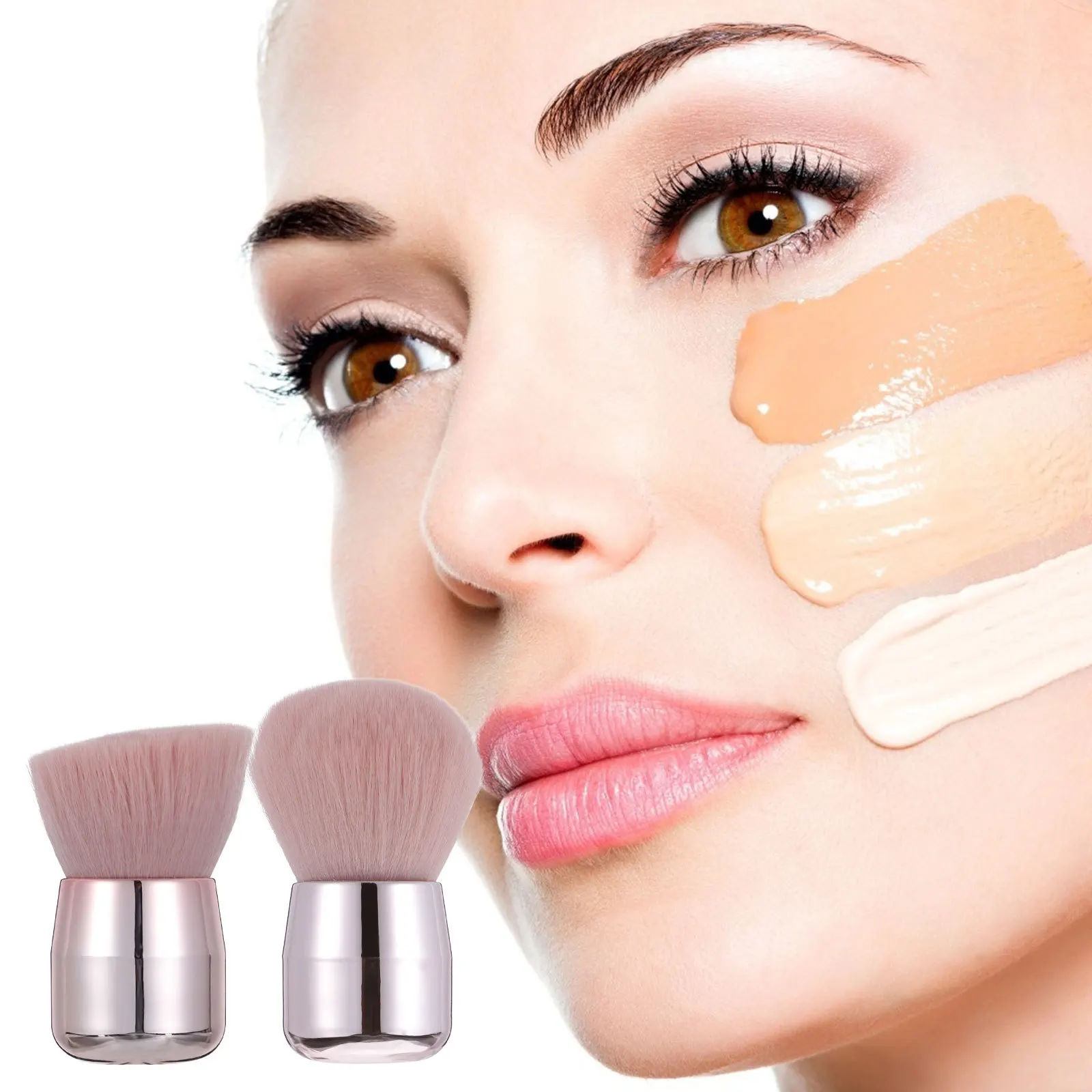 

2Pcs Mushroom Shape Brush Portable Face Makeup Tools Loose Powder Foundation Quick Blending Travel Size