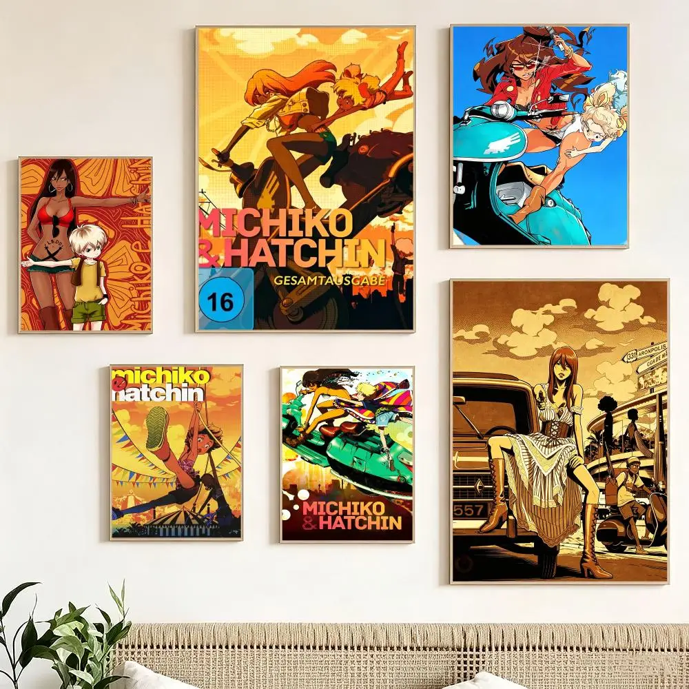 Crime Adventure Anime M-Michiko Hatchin Poster Pegatina artistica HD autoadhesiva impermeable para salon dormitorio