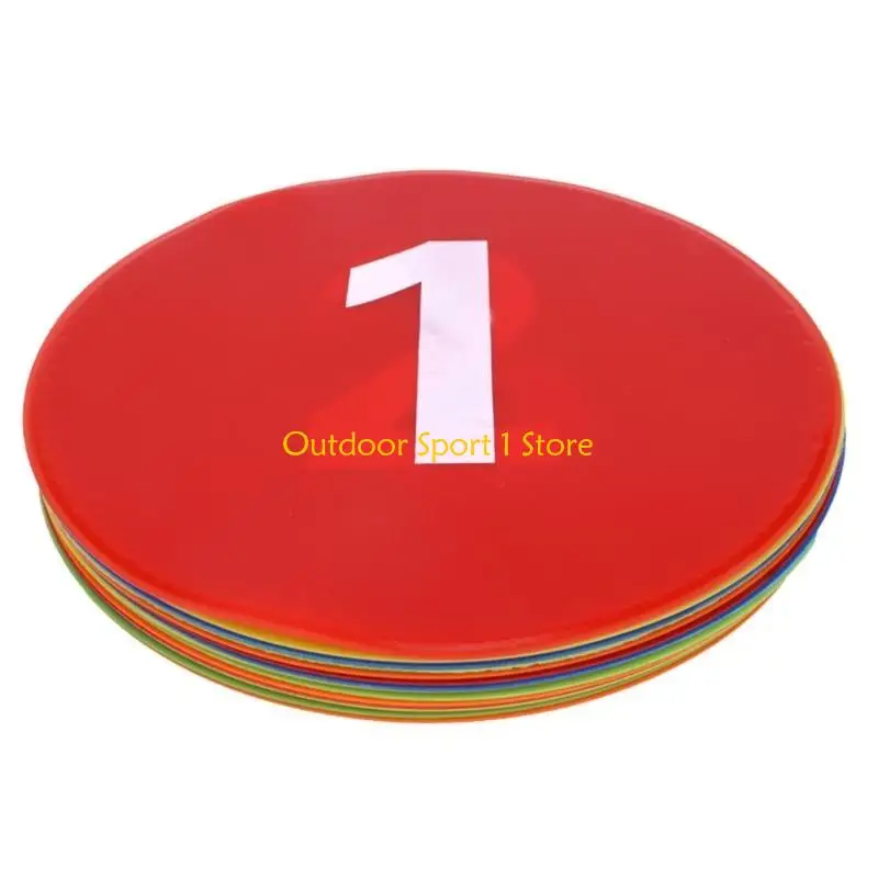 

A0KA 15Pcs Flat Cones with Number Agility Markers Spots for Sports Soccer Training