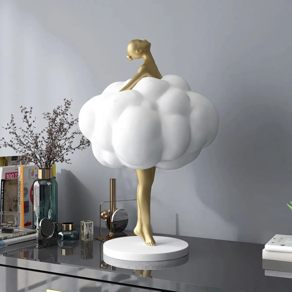 Modern creative girl living room resin ornament large home hotel lobby ornament