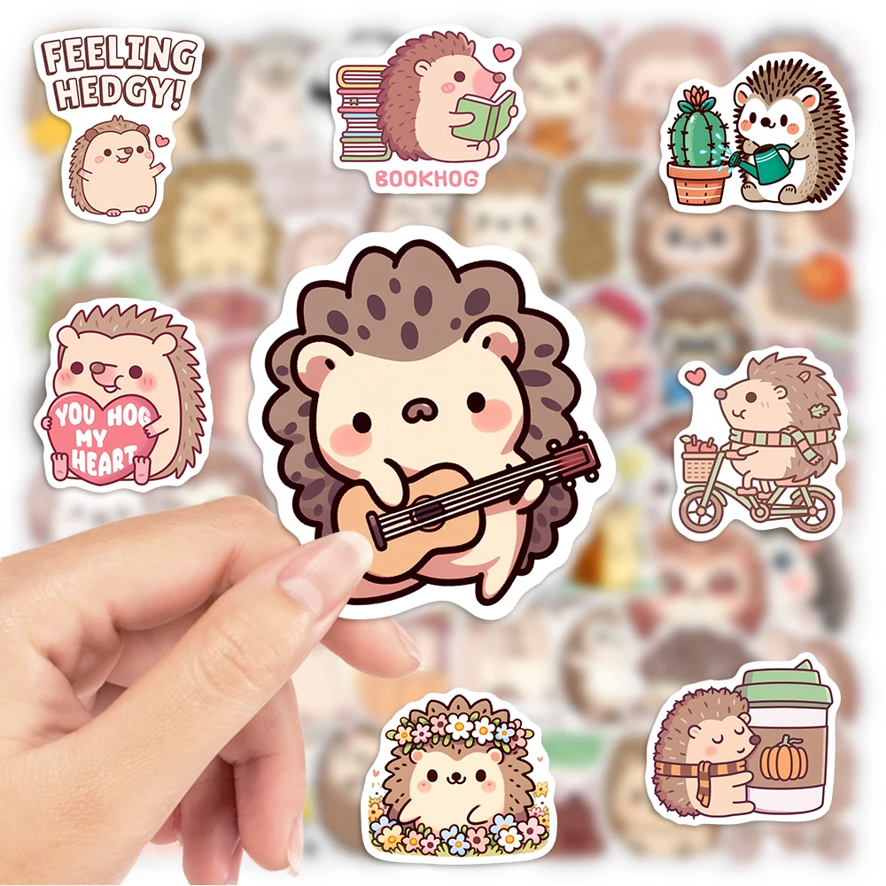 Cartoon Hedgehog Stickers DIY Toys Waterproof Vinyl Decals for Scrapbook Diary Junk Journals Laptop Phone Bottles Decorative
