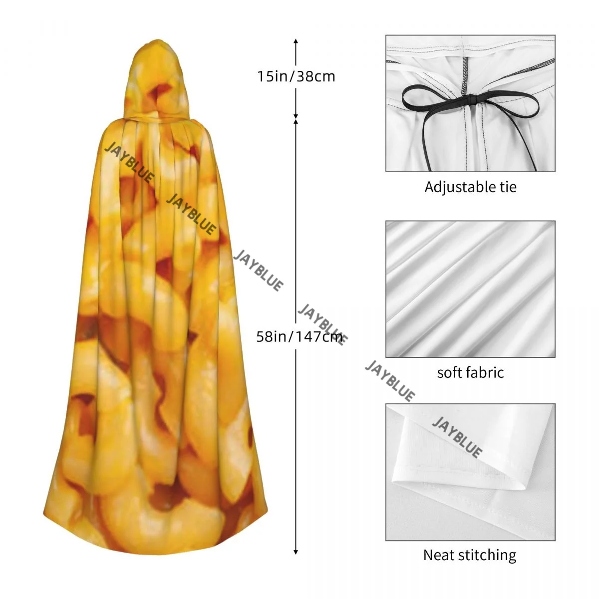 عباءة كيب طويلة Mac-N الجبن مقنعين عباءة معطف الخريف هوديس #5