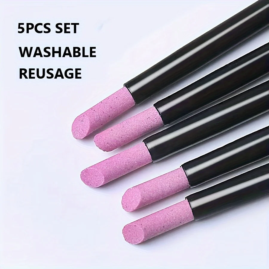 석영 네일 그라인딩 펜 세트, 재사용 가능한 큐티클 및 죽은 피부 제거제, 휴대용 젤 폴리쉬 지우개, 매니큐어 관리 도구