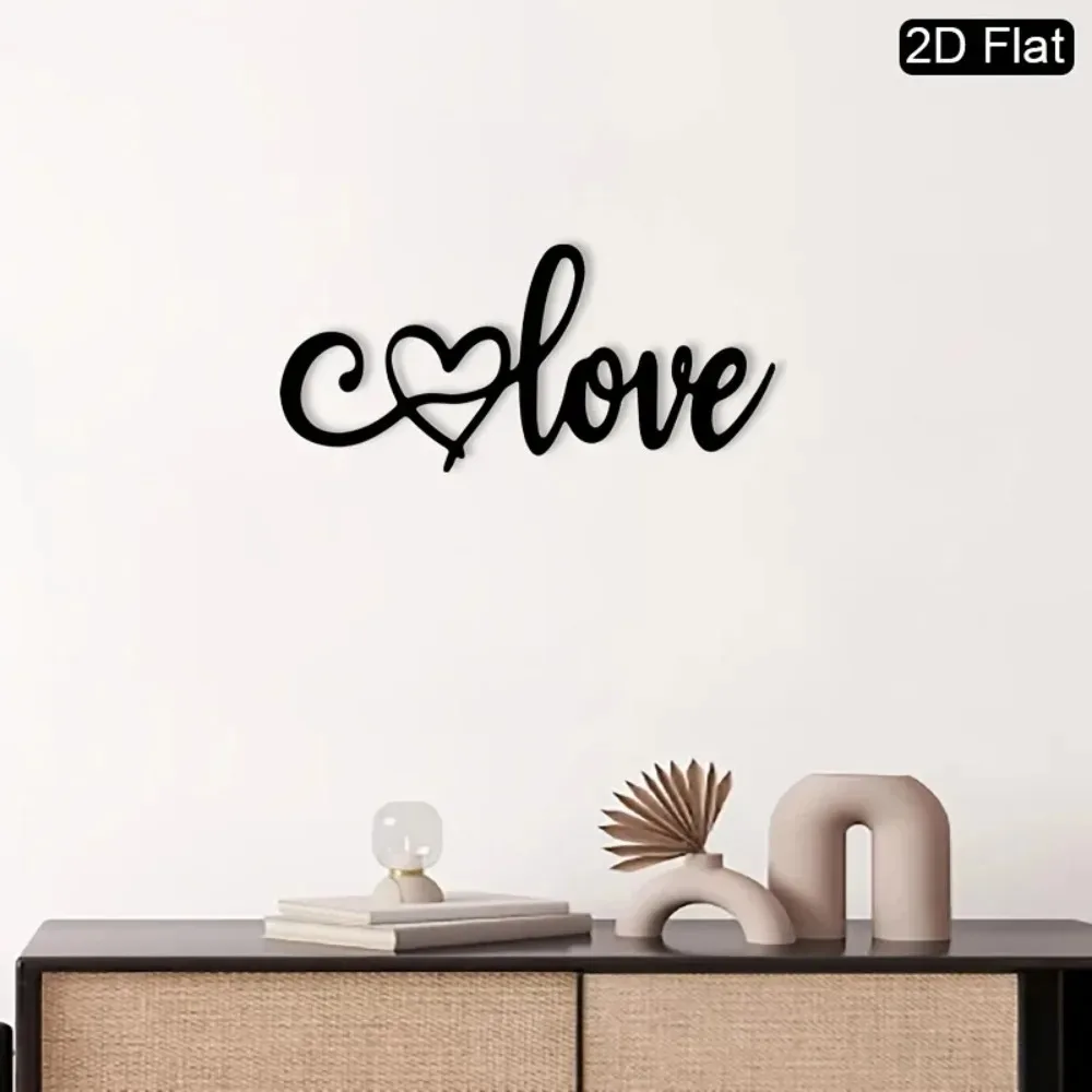 Décoration murale en métal en forme de cœur, sculpture romantique à suspendre pour la maison, la chambre à coucher, le salon, ornement mural, cadeau