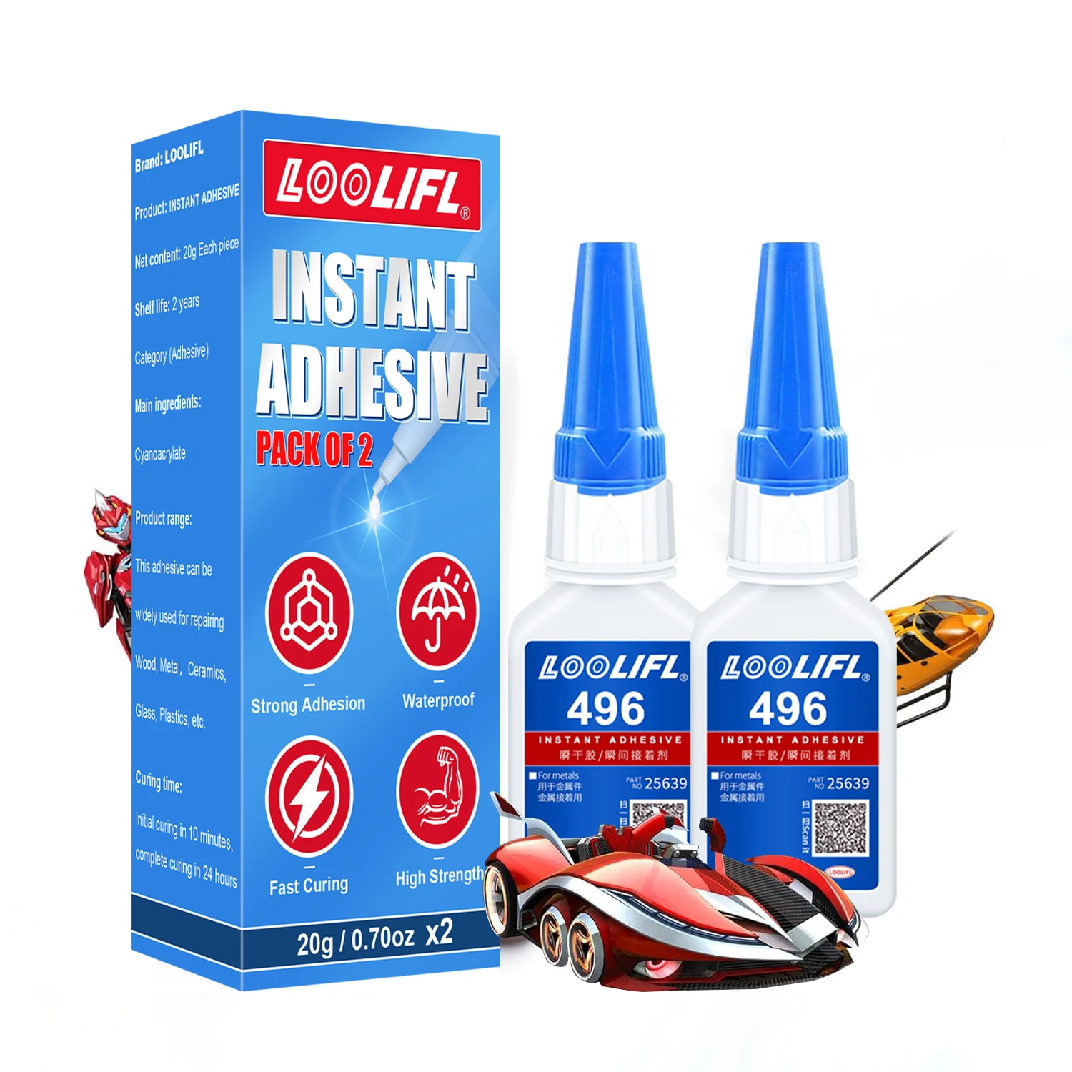 Strong plastic adhesive models are suitable for micro model 3D printing, automobiles ABS、PVC、 Acrylic, handmade product adhesive