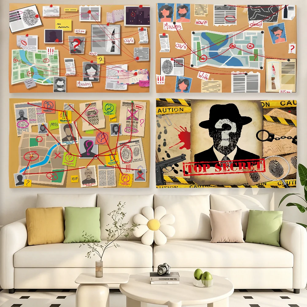 Spy Theme Detective Party flag For Living Room Home Dorm Decor Wall Outdoor Camping Party Banner Gifts