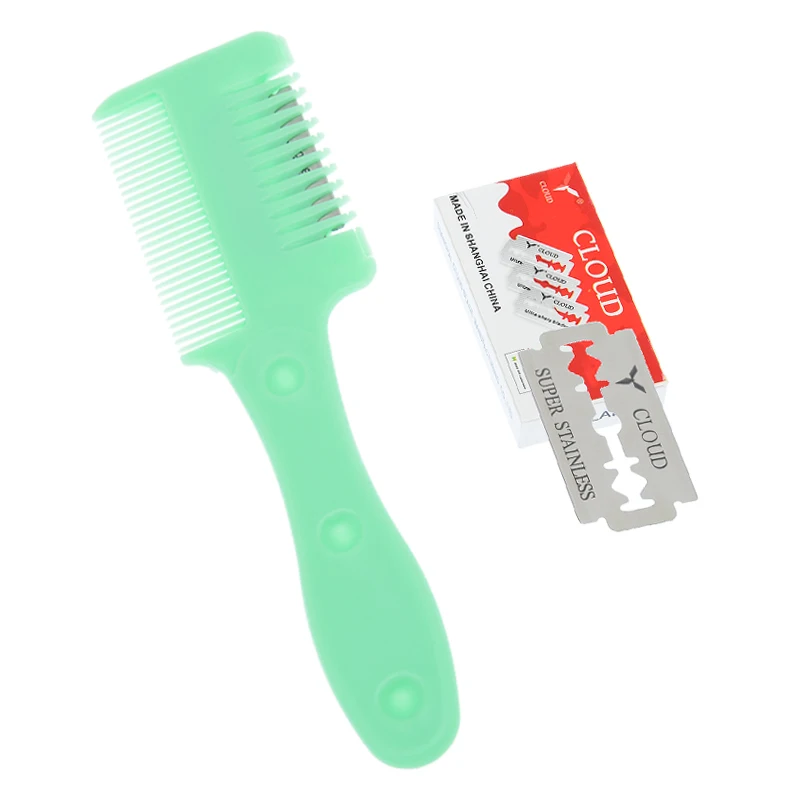 Professional Hair Razor Comb Hairdressing Cutting Thinning Comb Home DIY Thinning Trimmer Inside Blade Salon Styling Tool C0010A