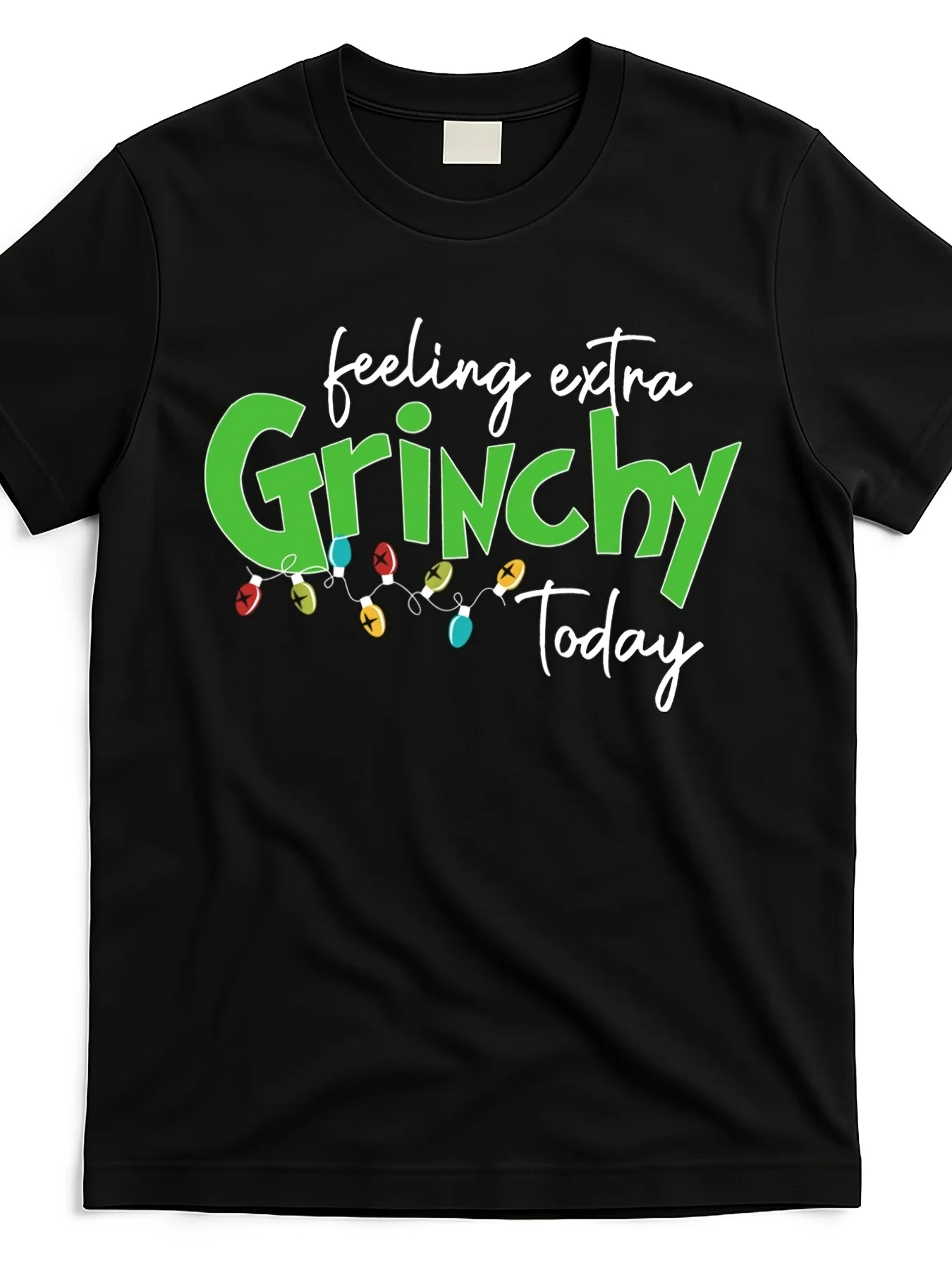 

Футболка с пуловером Feeling Extra Grinchy Today Christmas Xmas Lights_Feg0149055 At_Black_Product_Image