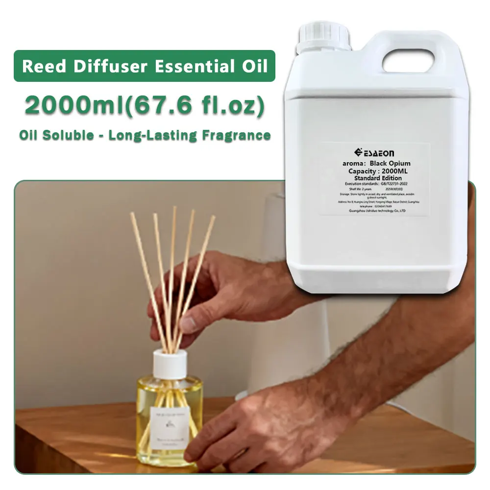 ESAEON Essential Oils, Hotels Home Air Freshene Aromatic Oil, Aroma Reed Diffuser Oil, Black Opium,Kempinski 2000ML (67.6 fl.oz)