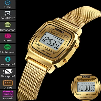 Skmei Women Bracelet Dress Watches Luxury Brand Stainless Steel Strap Fashion Waterproof…