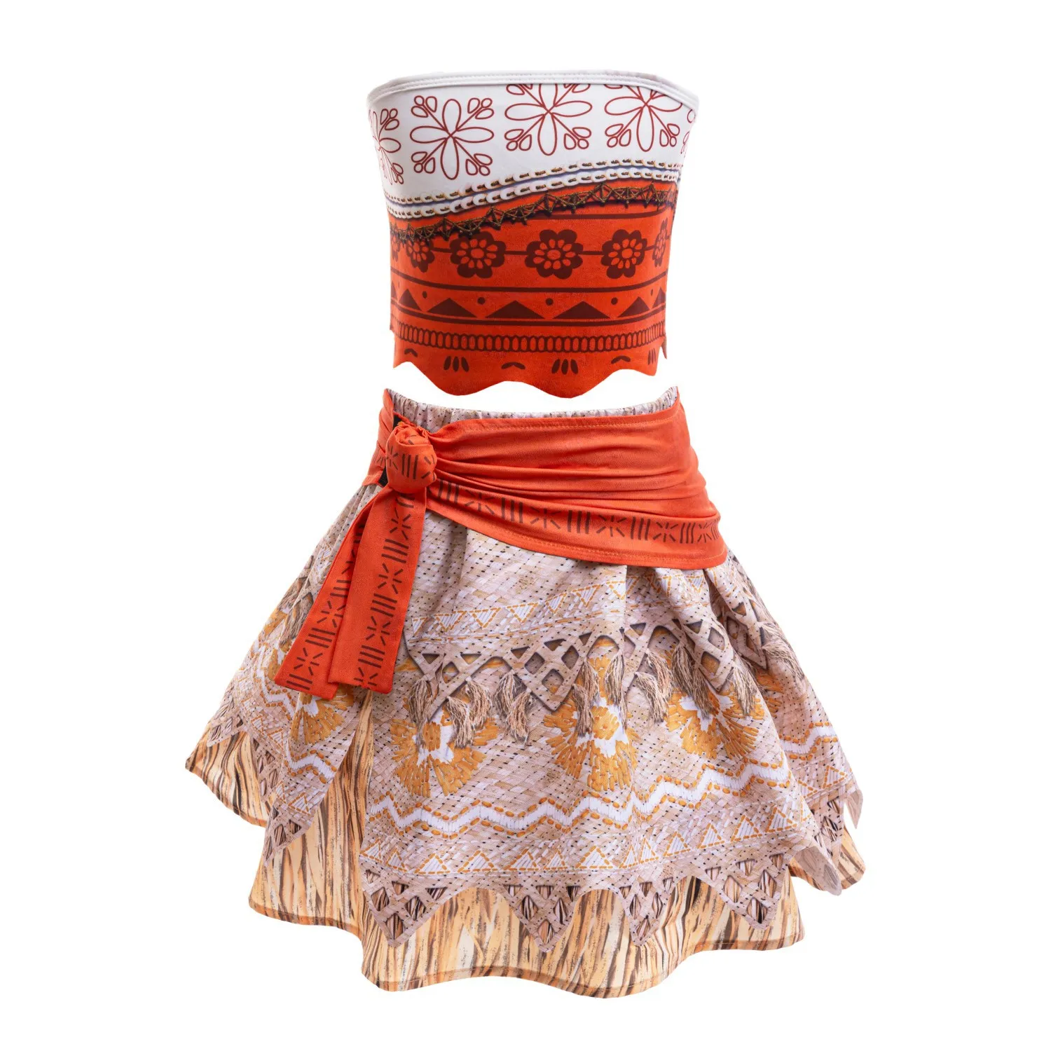 Moana Halloween Princess Dress Girls Vaiana Costume Children Tops Skirt 2 Pcs Sets Kids Party Dresses Fantasy Festival Frocks