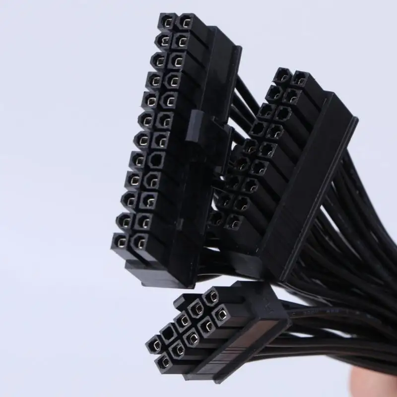652F 18+10pin to 24Pin Sleeved Cable 24Pin PSUs Modular Power Supply Cable