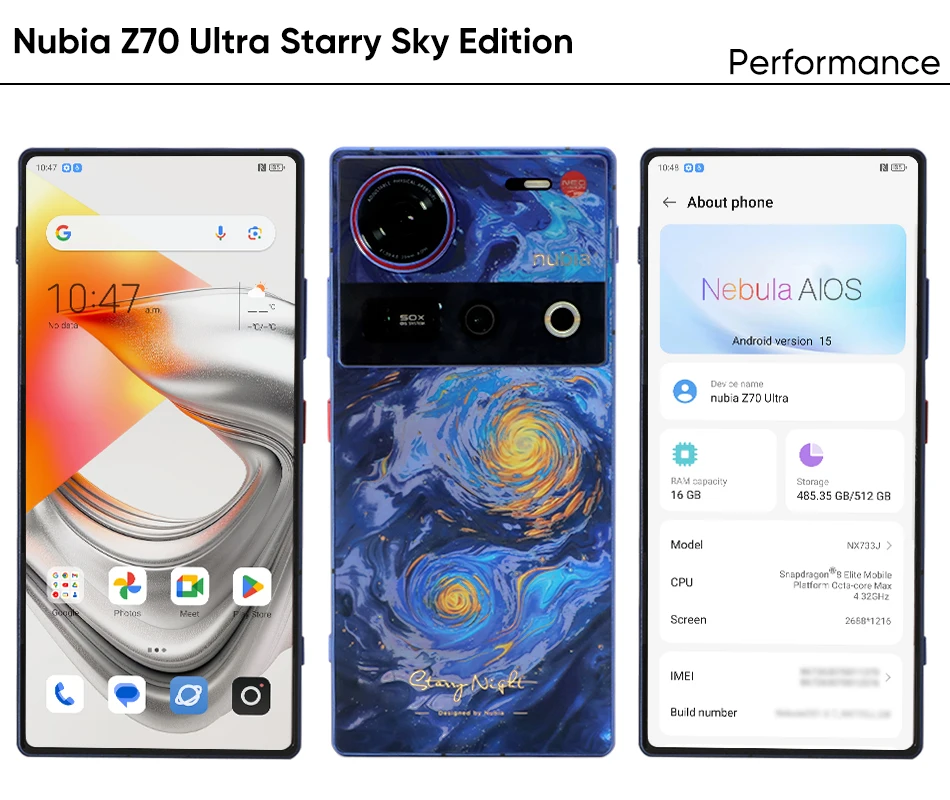 nubia Z70 Ultra 5G Global Smartphone Version Snapdragon 8 Elite '144Hz OLED Display mAh Akku 64MP Kamera Android 15 – Detail 5