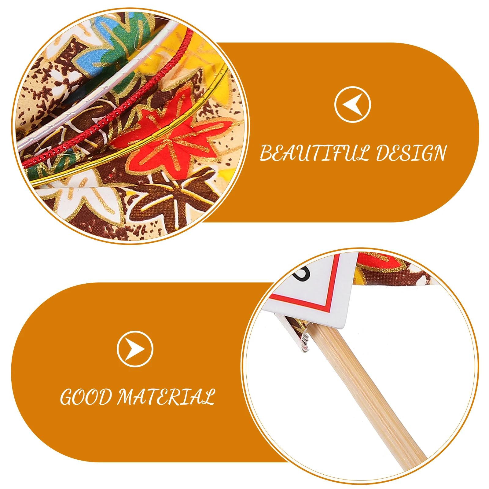 

2pcs Japanese Style Flower Arrangement Picks Fan-Shaped Decor Ornament For Diy Home Office Sushi Bar Decor Durable Plastic Wood