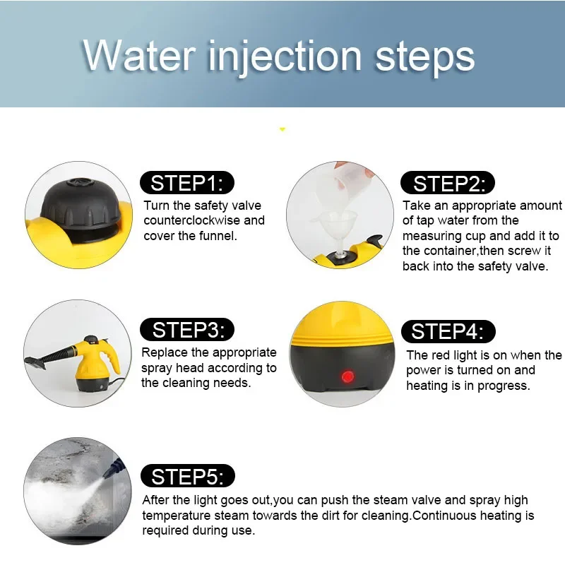 High Temperature Steam Cleaner Disinfector Mop Handheld Range Hood High Pressure Steamer Cleaning Machine Brush 110V 220V