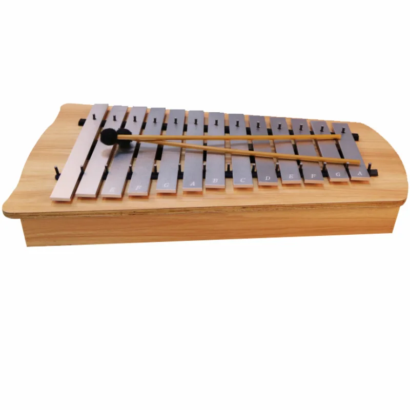 Children's Xylophone, Orff Percussion Instrument, Wooden Aluminum Plate, 13 Notes, High Medium Low Tones, Deep Ethereal Sound