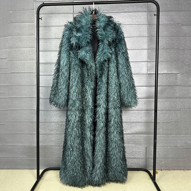 2026 New Winter Fur Coat Faux Fox Fur Coat Imitation Beach Wool Jacquard Colorful Fur Coat Imitation Fox Fur Faux Fur Women H783