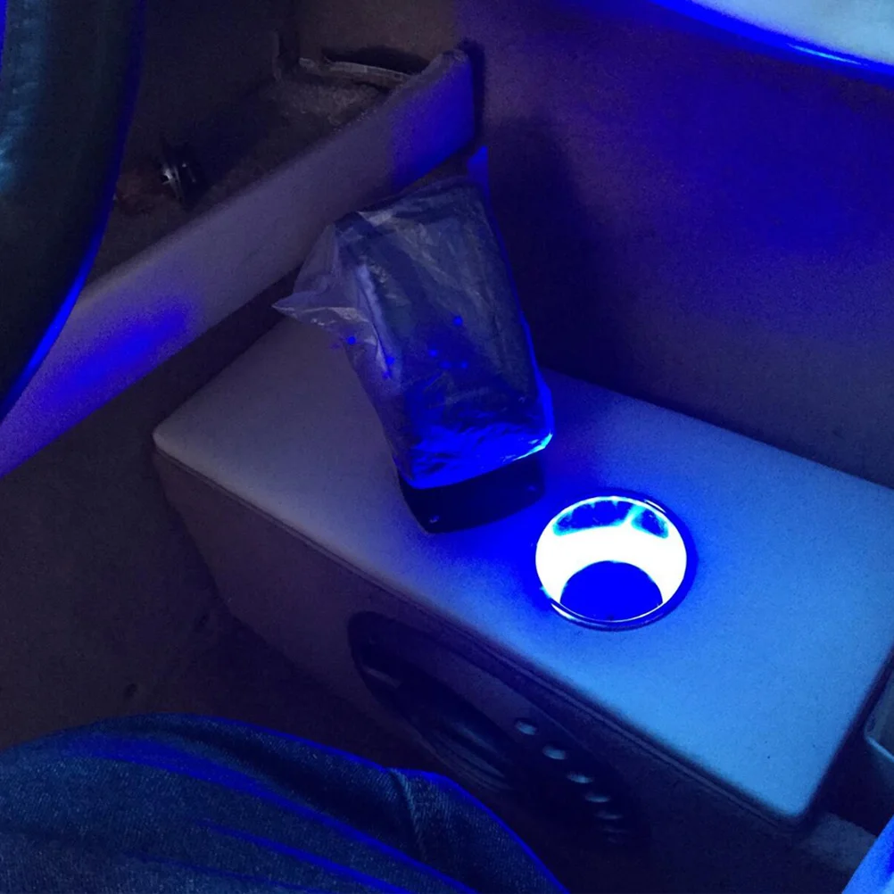 

2Pcs Stainless Steel Drink Bottle Bracket Lighted Car Cup Holder for Marine Boat Motorhome Dashboard