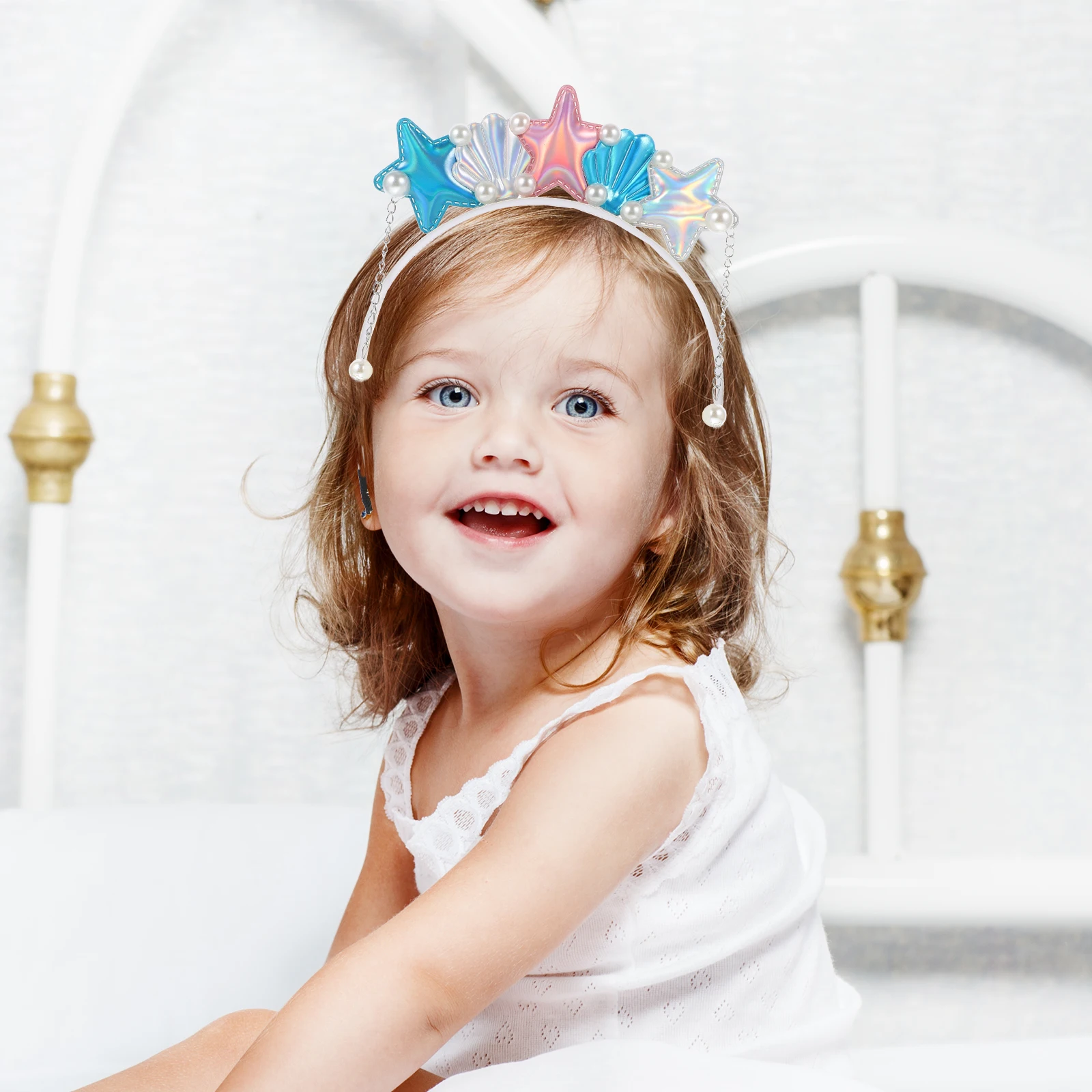 

Marine Wind Hairband Girls Accessories Beach Colored Shell Headband Costume Ocean Themed Mermaid Hairwear Shell Design Hoop