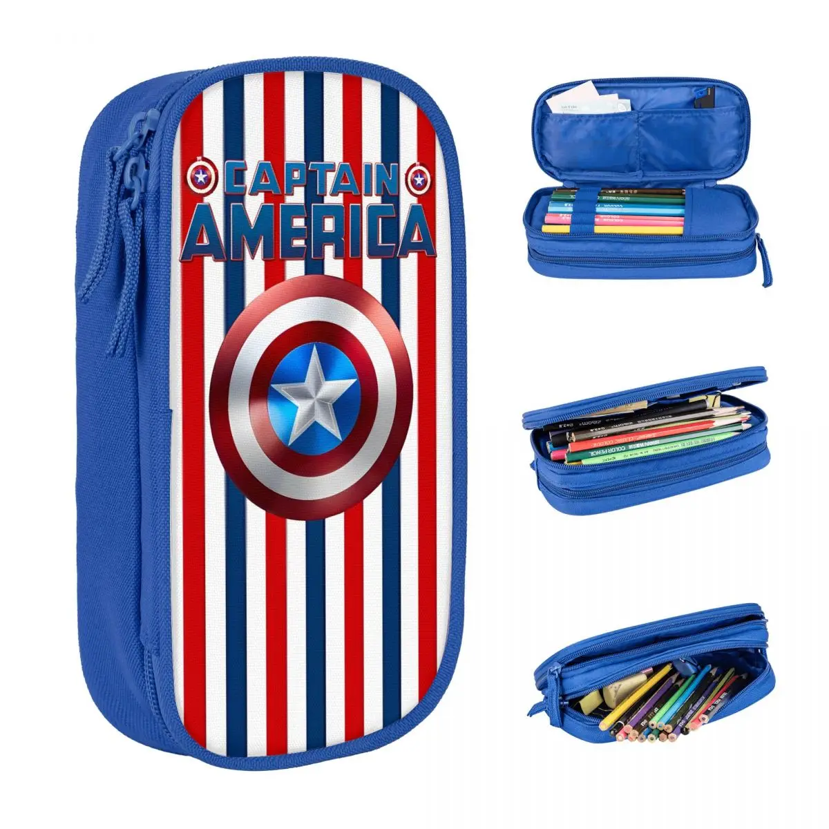 

Капитан Америка на заказ пенал большой пенал для девочек и мальчиков на молнии модные школьные пеналы дизайн канцелярские принадлежности органайзер
