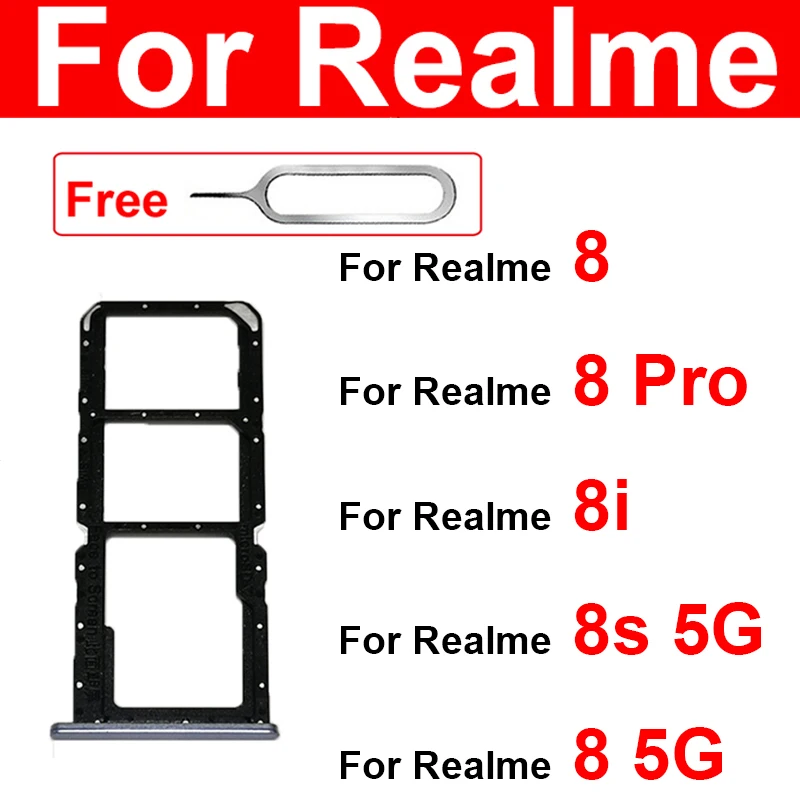 Para Oppo Realme 8 8i 8S 8 Pro 5G bandeja de tarjeta Sim Dual ranura para tarjeta SIM adaptador de tarjeta piezas de repuesto Reapir