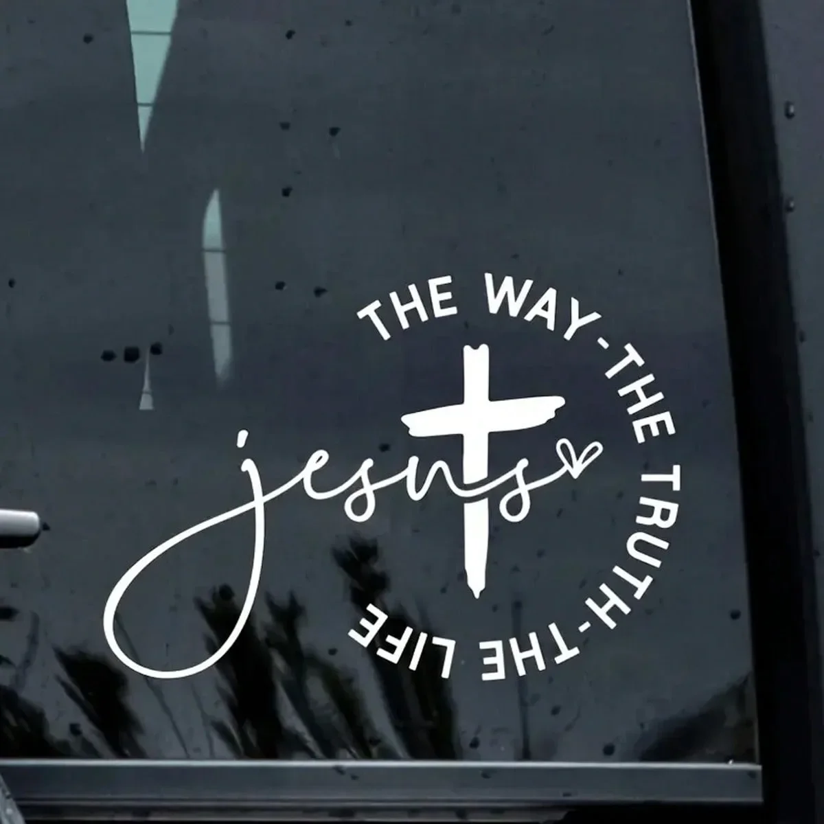 Religious Jesus Cross Car Decal The Way The Truth The Life Faith Christian Vinyl Sticker Waterproof Auto Window Decor Stickers