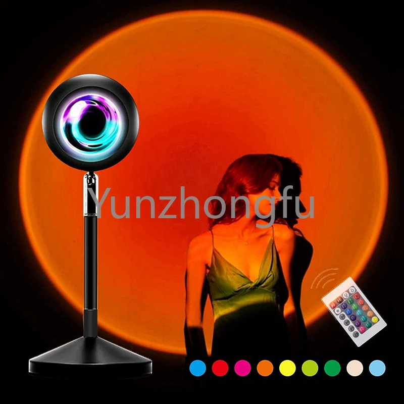 Remote Control UFO Shape Sunset Light Projection Lamp Floor The Led USB Night Lights Sunset Aura 16 Color Sunset Lamp