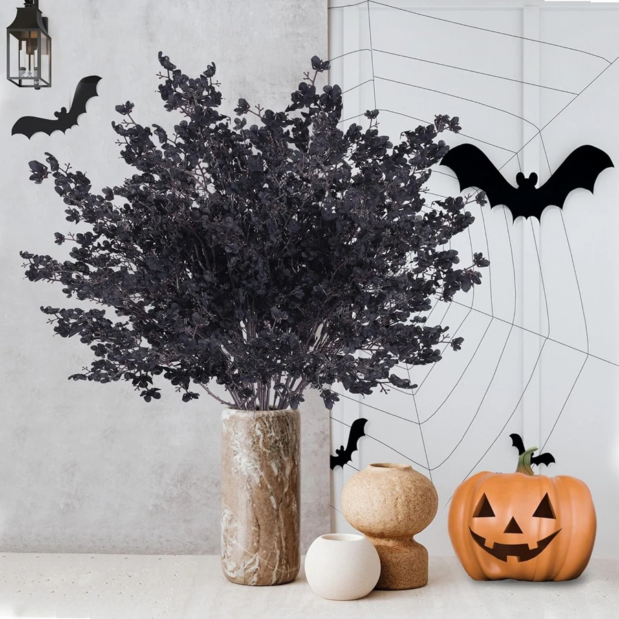 

1pc Artificial Flowers Cherry Blossoms Gypsophila Halloween Home Room Garden Decor DIY Wedding Bouquets Vases Festival Branch