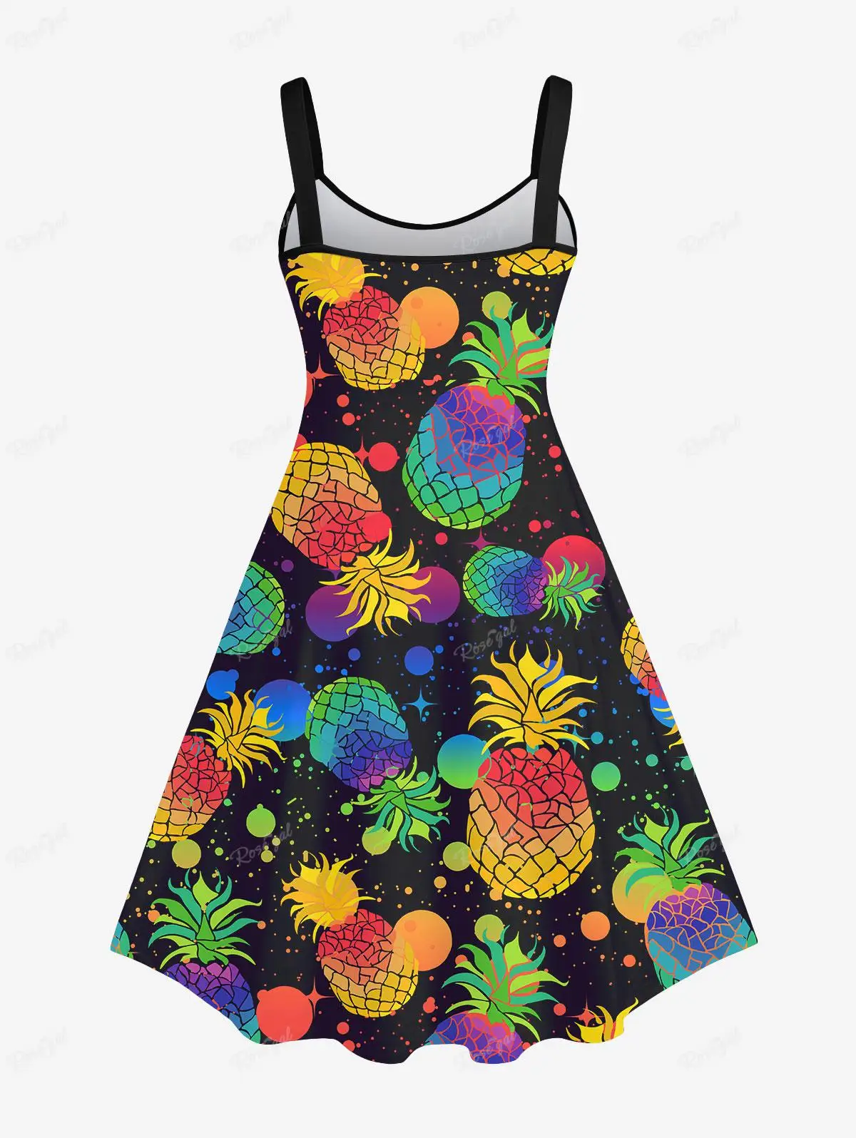 New Plus Size Tank Dress Vestidos  Verano Moda 2024 Summer For Women Roupas Feminina Pineapple Paint Splatter Printed Hawaii