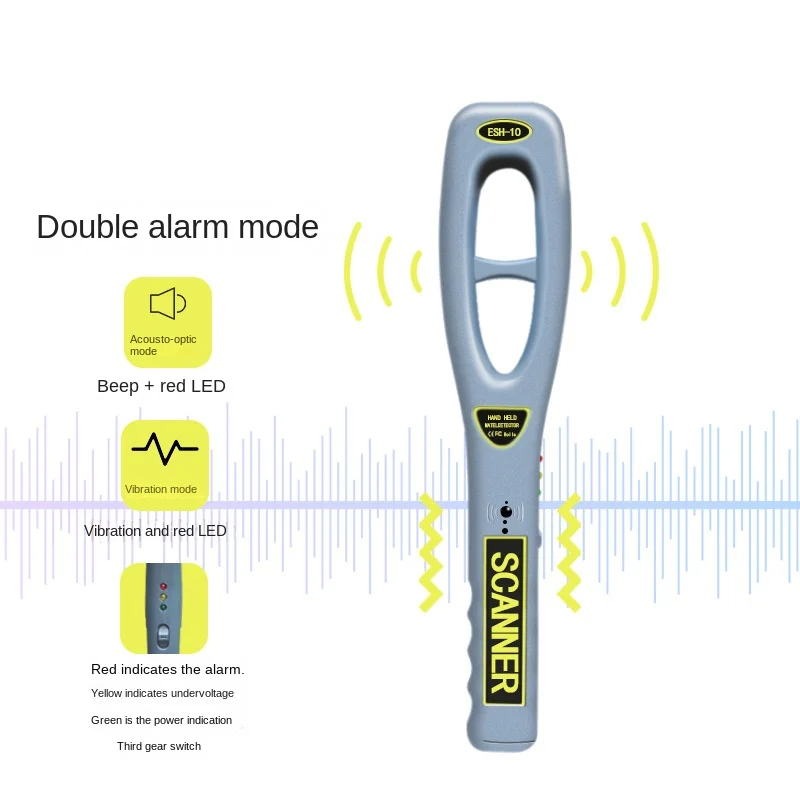 Detector de Metales de ESH-10, Detector de metales manual, para escuela, Bar, KTV, sala de exámenes