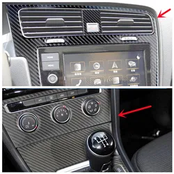 Carbon Fiber Car Center Control Panel Air Panel Modification Cover Trim Strip Sticker For Volkswagen Golf 7 Interior Accessories