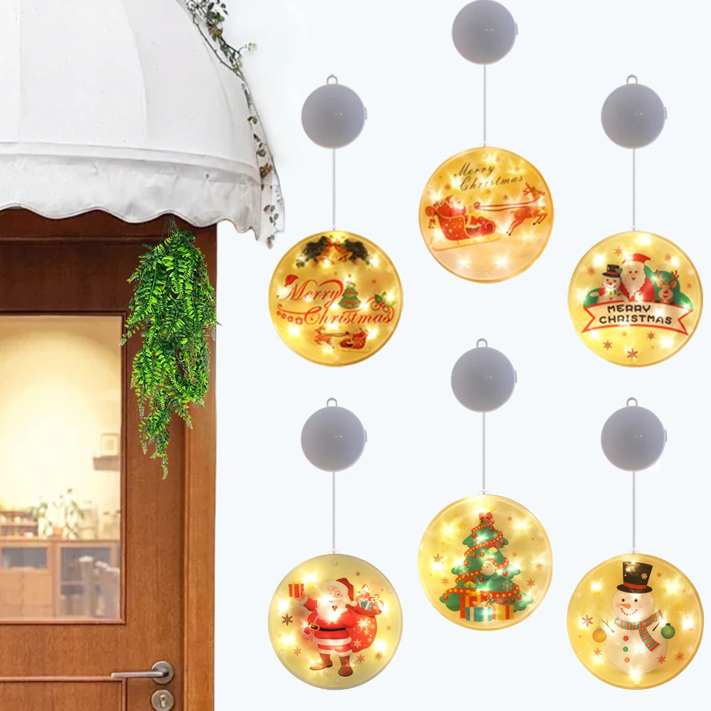 

1PC Christmas LED String Light Window Hanging 3D String Light Xmas Lantern Christmas Tree Hanging Lights Battery LED Fairy Light