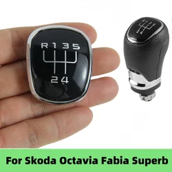 Glossy Black Gear Shift Knob Speed Number Top Cover Cap For Skoda Octavia A6 A7 A5 A6 A7 Fabia 2 MK2 Combi Superb Replacement