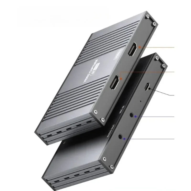 New custom portable high definition game audio video capture card box usb-c 3.2gen1 5Gb Hdmi 2.0 Loof-Out video capture 4K