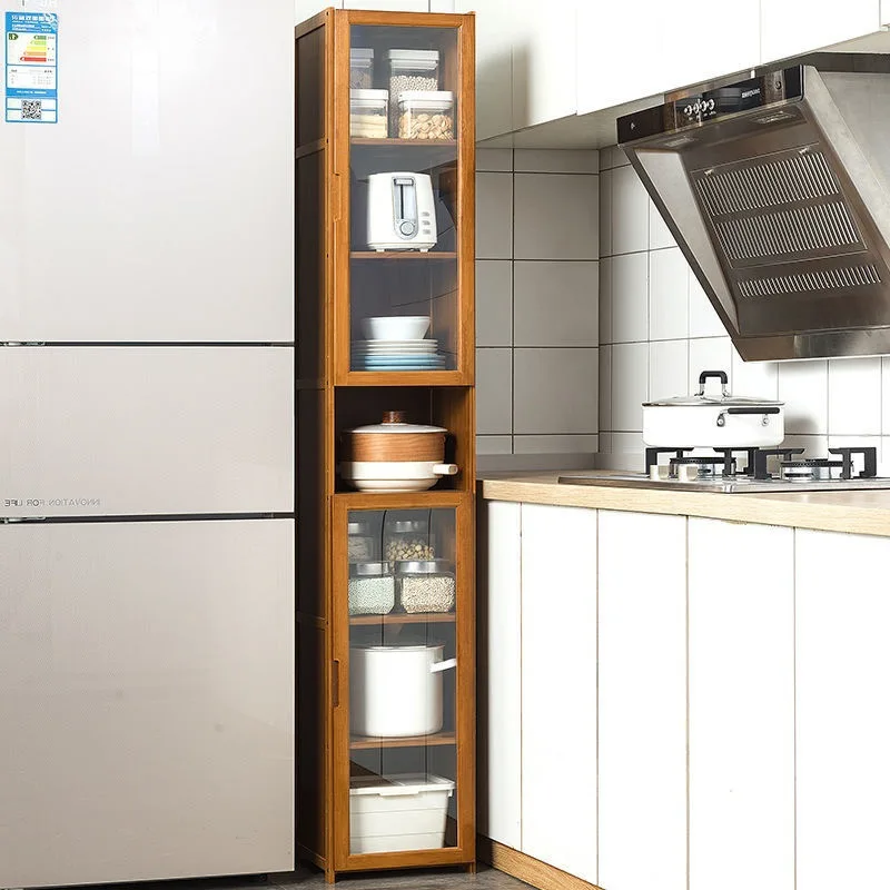 

[Edge Cabinet] Small Size Kitchen Shelf Locker Living Room Wall Household Small Unit Tea and Wine Cabinet