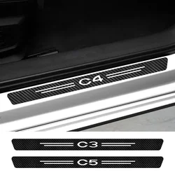 4PCS Car Sill Stickers For Citroen C1 C2 C3 C4 C4L C5 C6 C8 C-ELYSEE VTS Xsara C-Crosser Berlingo Jumpy Nemo Picasso Accessories