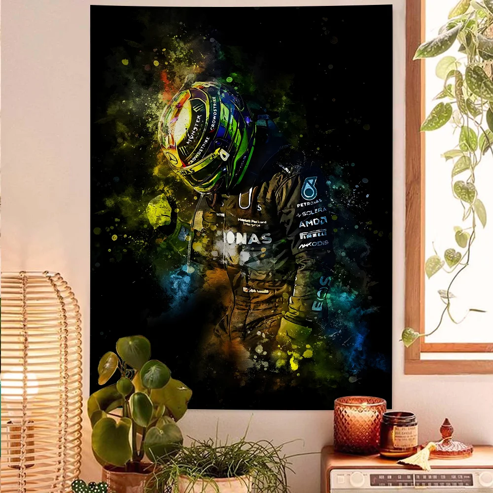 أوراق كرتون معلقة على الحائط ، F1 ، الصيغة 1 ، أسطورة متسابق ، لويز هاملتون ، فن نسيج ، غرفة الخيال العلمي ، ديكور المنزل #5