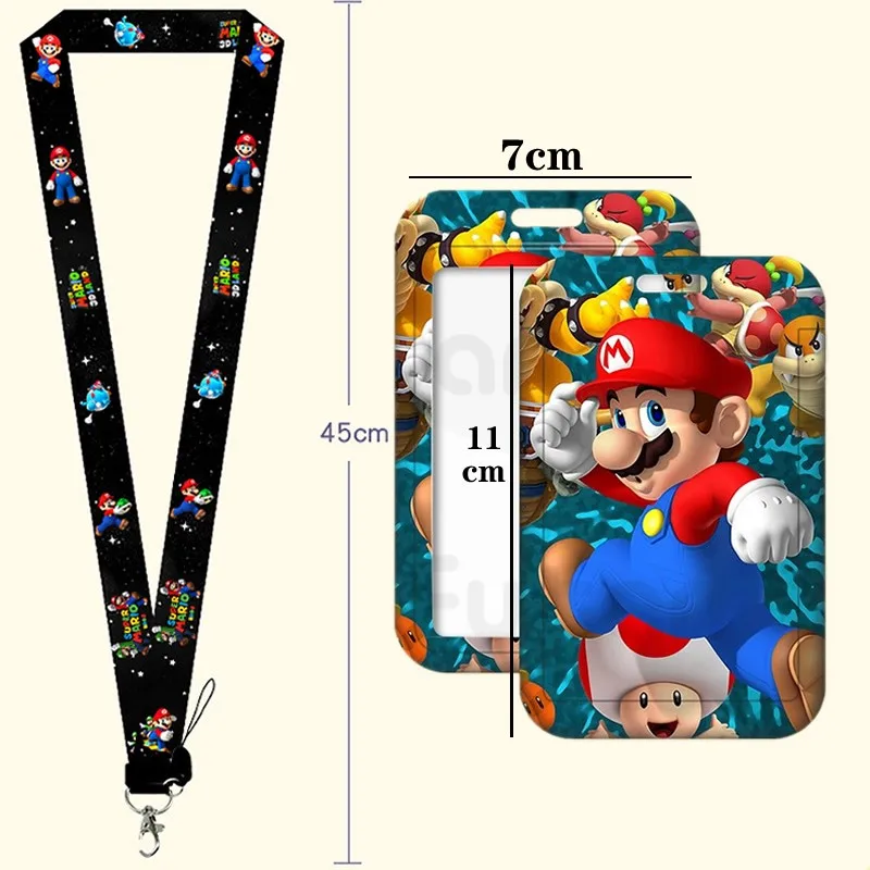 漫画アニメカードスリーブネックストラップランヤードIDバス地下鉄アクセスワークパーミット学生スリーブチェーンキーホルダーカバー