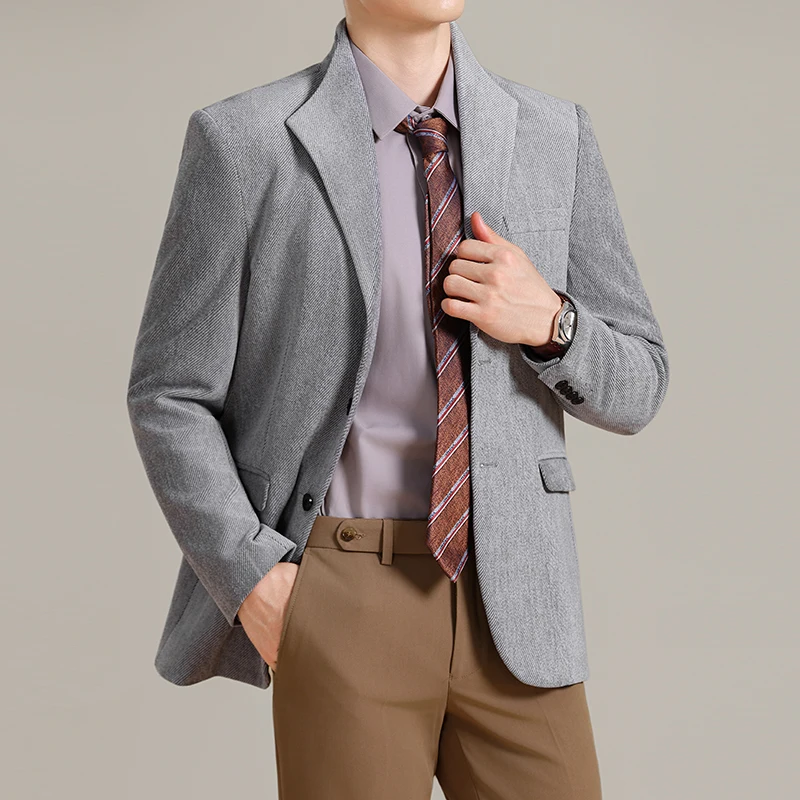 

Blazer Homme Korean Fashion Slim Fit Single Breasted Men's Blazers Jacket Long Sleeve Business Formal Wear Suit Coats Man 5XL-M